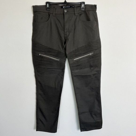 ROCAWEAR Mens Jeans Moto Urban Streetwear Slim Fit Denim Pleats Green‎ 39 x 31 - Picture 1 of 9